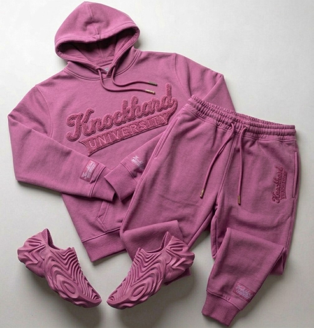 Knockhard University tracksuit in Orchid — Mauve pink