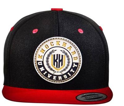 KHU Crest Snapback in Black & Crimson