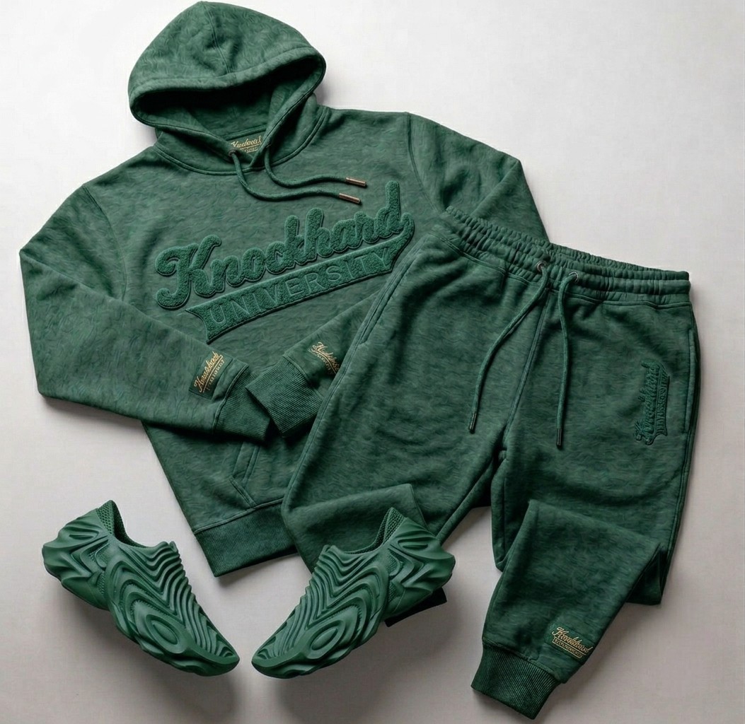 Knockhard University tracksuit in Ivy — Forest green