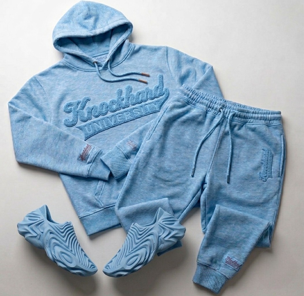 Knockhard University tracksuit in Daybreak — Sky blue